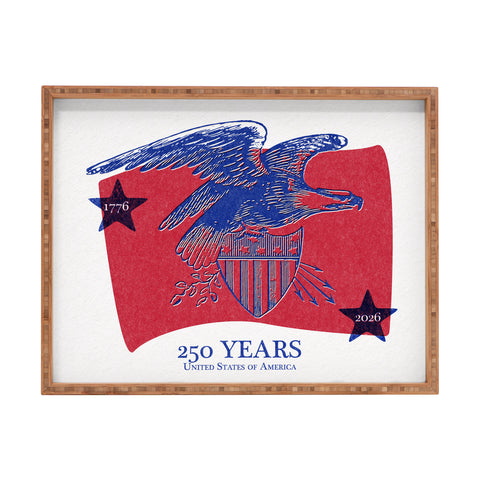 DENY Designs Vintage Eagle Shield Rectangular Tray