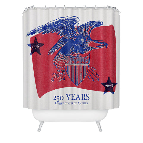 DENY Designs Vintage Eagle Shield Shower Curtain