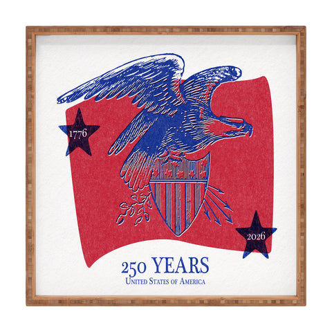 DENY Designs Vintage Eagle Shield Square Tray