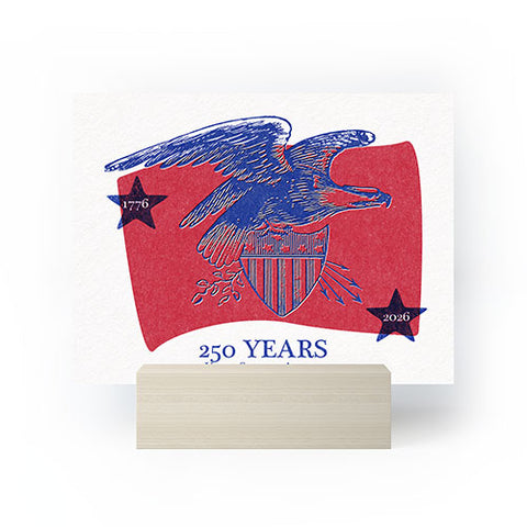 DENY Designs Vintage Eagle Shield Mini Art Print