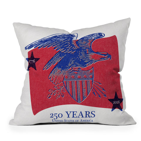 DENY Designs Vintage Eagle Shield Outdoor Throw Pillow
