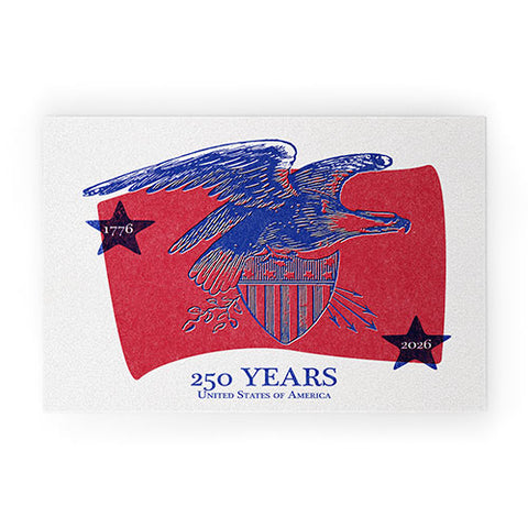 DENY Designs Vintage Eagle Shield Welcome Mat