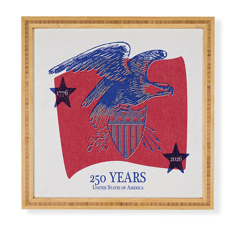 DENY Designs Vintage Eagle Shield Framed Wall Art