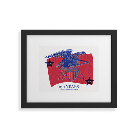 DENY Designs Vintage Eagle Shield Framed Art Print