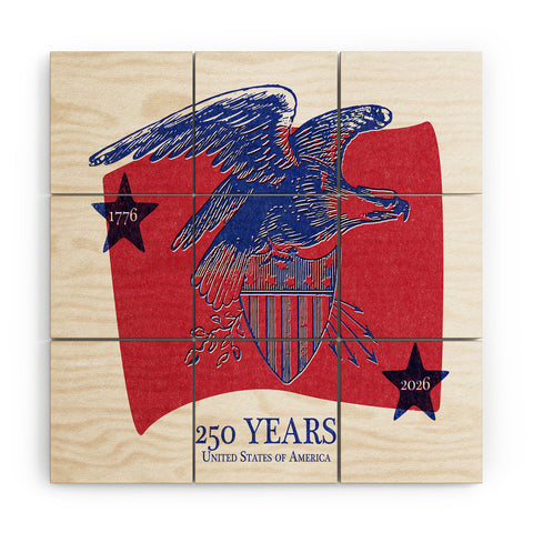 DENY Designs Vintage Eagle Shield Wood Wall Mural