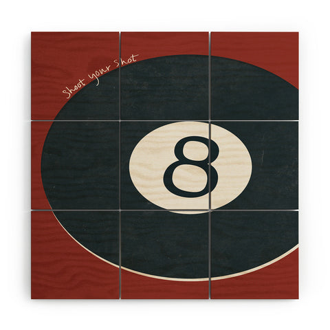 DENY Designs Vintage Games 8ball Wood Wall Mural