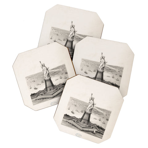 DENY Designs Vintage Lady Liberty Coaster Set