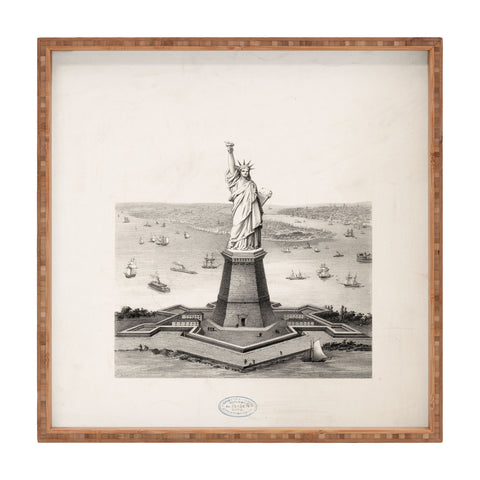 DENY Designs Vintage Lady Liberty Square Tray