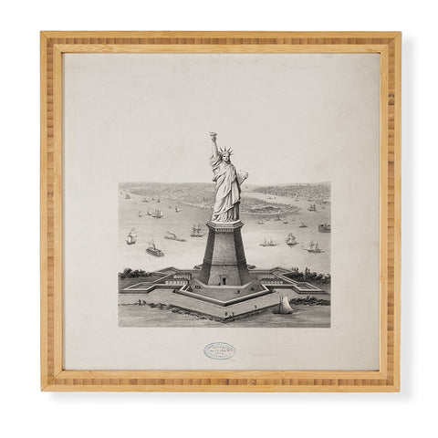 DENY Designs Vintage Lady Liberty Framed Wall Art