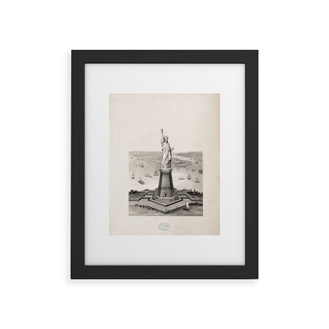 DENY Designs Vintage Lady Liberty Framed Art Print