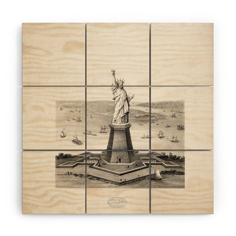 DENY Designs Vintage Lady Liberty Wood Wall Mural