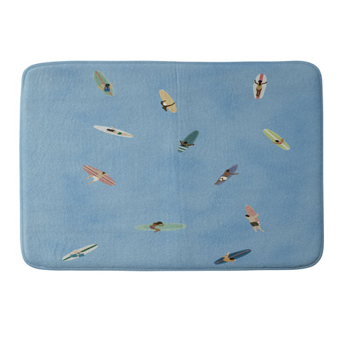 DENY Designs waiting wading surfers Memory Foam Bath Mat