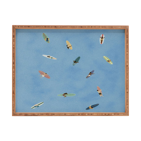 DENY Designs waiting wading surfers Rectangular Tray