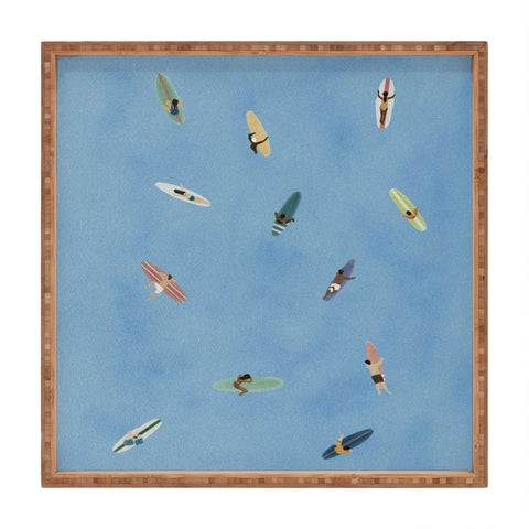 DENY Designs waiting wading surfers Square Tray