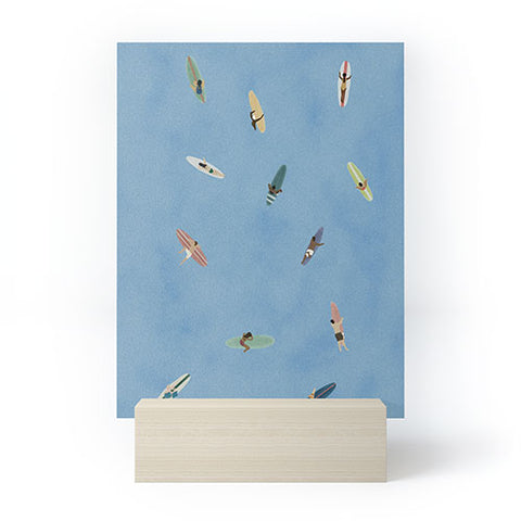 DENY Designs waiting wading surfers Mini Art Print