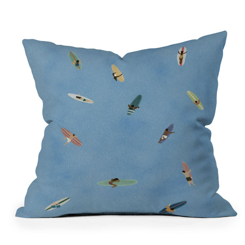 DENY Designs waiting wading surfers Throw Pillow