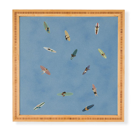 DENY Designs waiting wading surfers Framed Wall Art