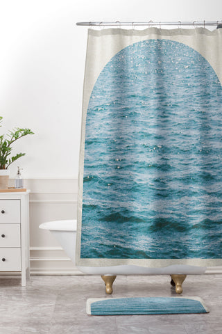 DENY Designs Waves Window Shower Curtain And Mat