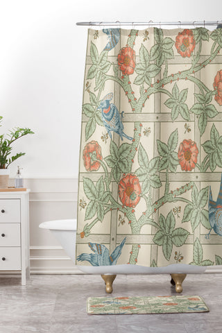 DENY Designs William Morris Trellis Shower Curtain And Mat