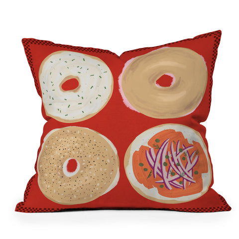 DENY Designs yonkers bagels Outdoor Throw Pillow