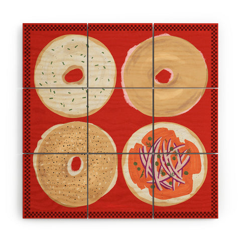 DENY Designs yonkers bagels Wood Wall Mural