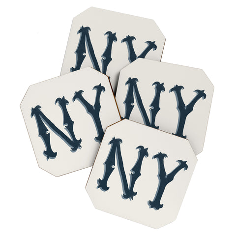 DENY Designs yonkers ny cream Coaster Set