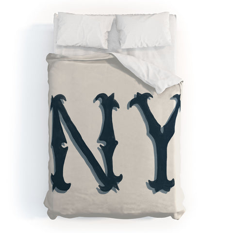 DENY Designs yonkers ny cream Duvet Cover