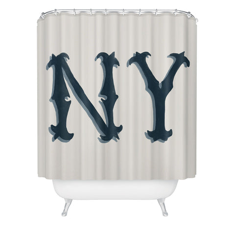 DENY Designs yonkers ny cream Shower Curtain