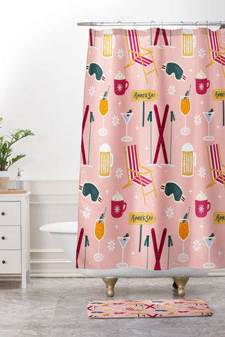 Design by Spark Apres Ski Holiday Shower Curtain And Mat