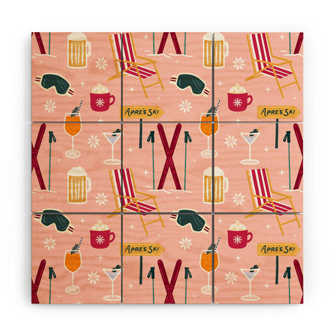Design by Spark Apres Ski Holiday Wood Wall Mural