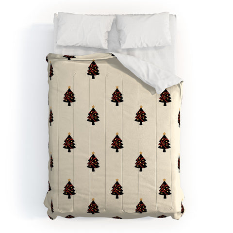 Design by Spark Black And Gold Christmas Tree Comforter