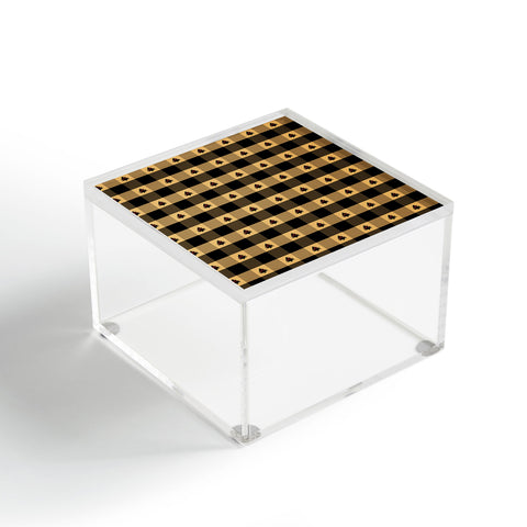 Design by Spark Black Gold Tree Tree Gingham Acrylic Box
