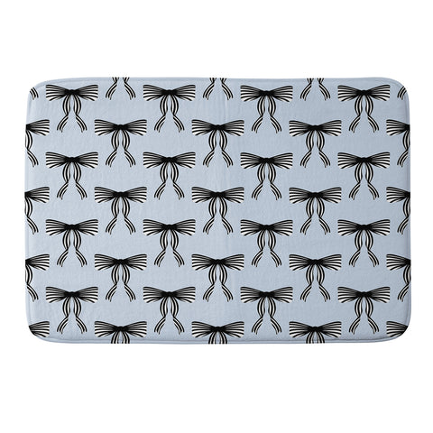Design by Spark Black Striped Bows Memory Foam Bath Mat