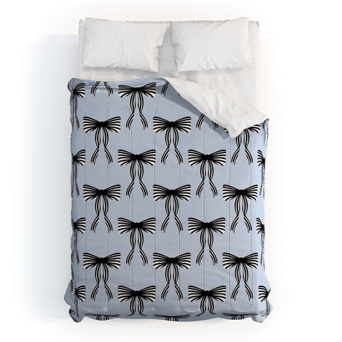 Design by Spark Black Striped Bows Comforter