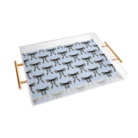 Design by Spark Black Striped Bows Acrylic Tray