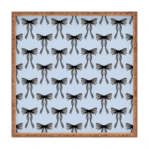 Design by Spark Black Striped Bows Square Tray