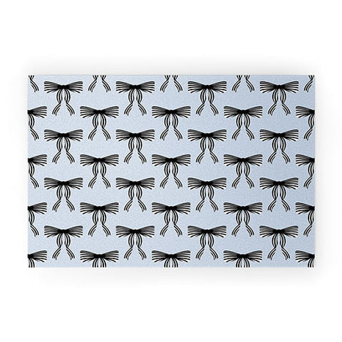 Design by Spark Black Striped Bows Welcome Mat
