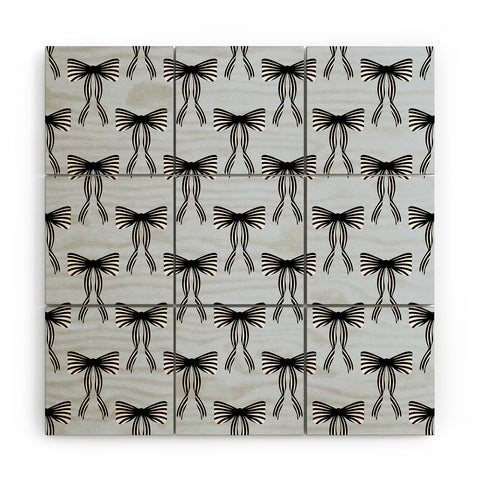 Design by Spark Black Striped Bows Wood Wall Mural