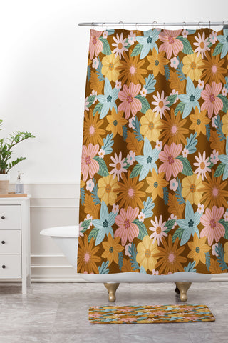 Design by Spark Blooming Harmony Shower Curtain And Mat