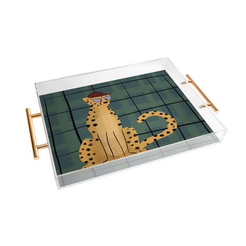 Design by Spark Cheetah Cool Cat Acrylic Tray