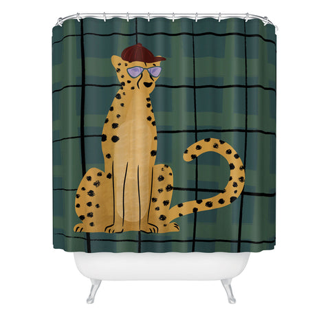Design by Spark Cheetah Cool Cat Shower Curtain