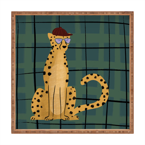 Design by Spark Cheetah Cool Cat Square Tray