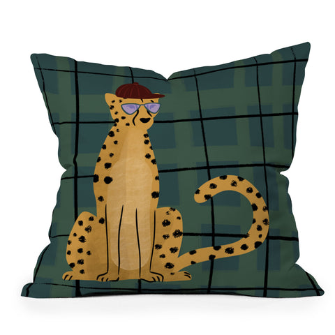 Design by Spark Cheetah Cool Cat Throw Pillow