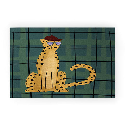 Design by Spark Cheetah Cool Cat Welcome Mat