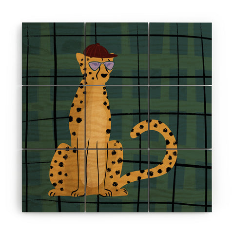 Design by Spark Cheetah Cool Cat Wood Wall Mural
