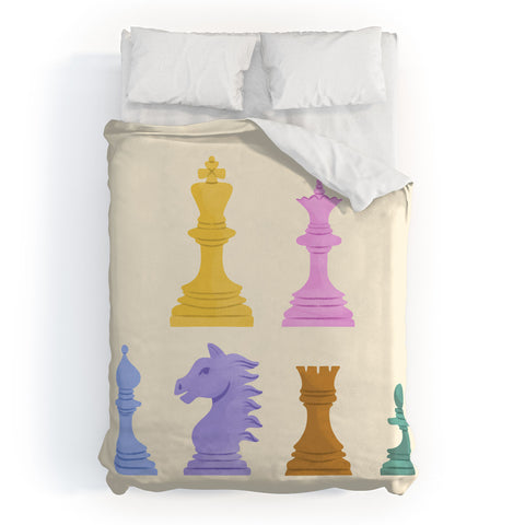 Design by Spark Chess Duvet Cover