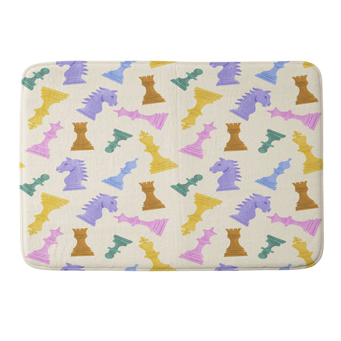 Design by Spark Chess Game Pieces Memory Foam Bath Mat