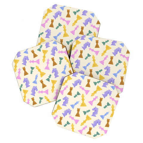 Design by Spark Chess Game Pieces Coaster Set