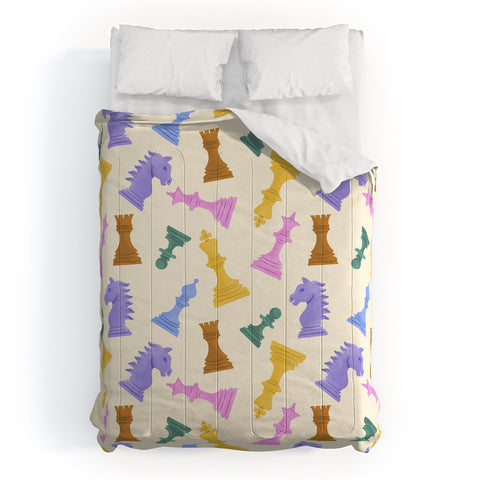 Design by Spark Chess Game Pieces Comforter
