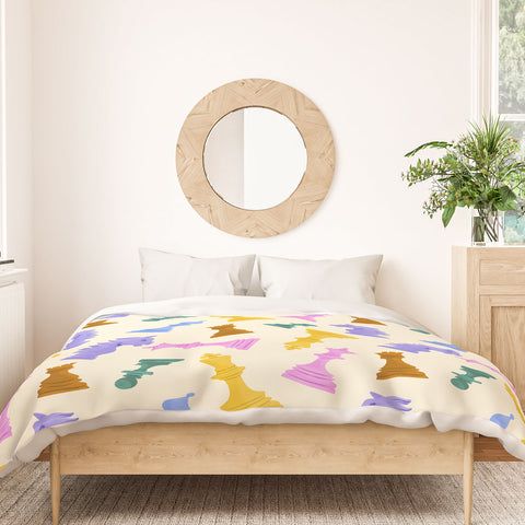 Design by Spark Chess Game Pieces Duvet Cover